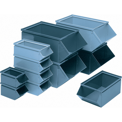 Steel Bin, 100 lbs. Cap., 18" W x 30" D x 12" H, Blue - Stackbin 1-6SB-4