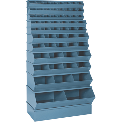 Sectional Bin Units, 100 lbs. Cap., 37" W x 8" D x 4-1/2" H, Blue - Stackbin 3-0SS-4