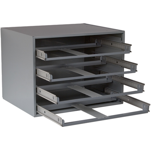Compartment Box Cabinets, Steel, 4 Slots, 20" W x 15-3/4" D x 15" H, Grey - Durham Manufacturing 303-95