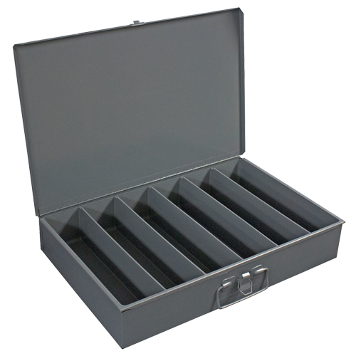 Boîtes en acier &agrave; compartiments &agrave; fond courb&eacute;, 18,34" la x 12,16" p x 3,16" h, 6 verticaux compartiments - Durham Manufacturing 117-95