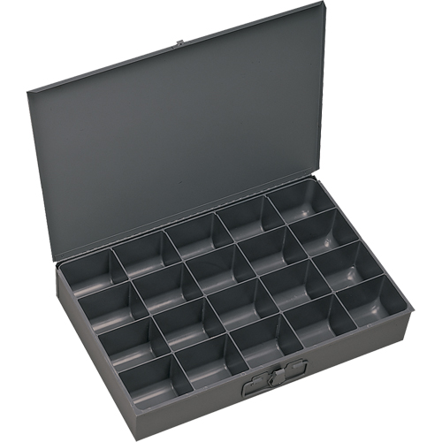 Boîtes &agrave; fond courb&eacute;, Acier, 20 compartiments, 13-3/8" la x 9-1/4" p, 2" h, Gris - Durham Manufacturing 206-95