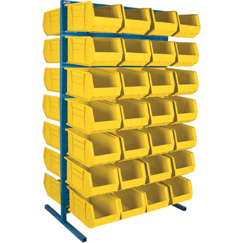 Support stationnaire deux c&ocirc;t&eacute;s pour bacs, 36" la x 24" p x 61" h, 56 bacs - KLETON 