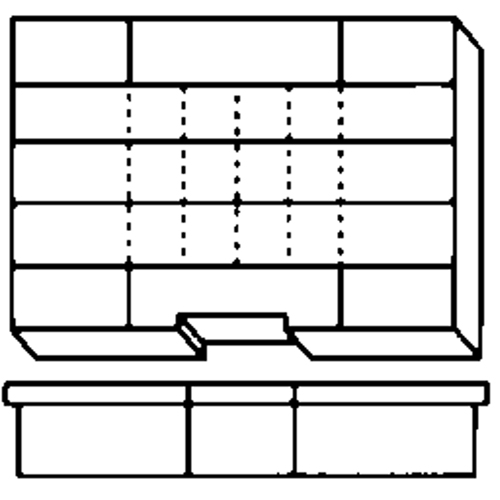 Boîte &agrave; compartiments, Plastique, 15-1/2" la x 11-3/4" p, 2-1/2" h, Gris - Flambeau 711-2