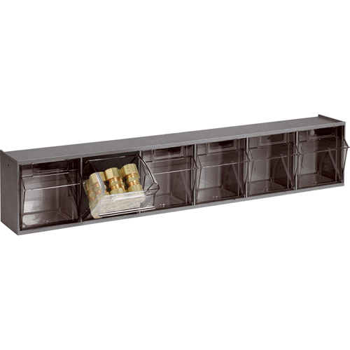 Tip-Out Bins Modular Storage System, 23-5/8" W x 3-5/8" D x 4-1/2" H, 6 Drawers - Quantum Storage System QTB306GY