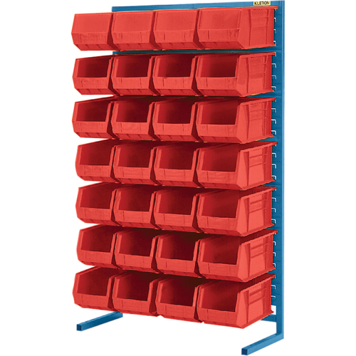 Single-Sided Stationary Bin Rack, 36" W x 12" D x 61" H, 28 Bins - KLETON 