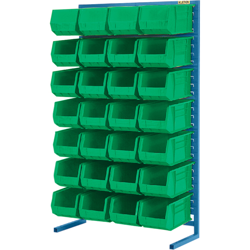 Single-Sided Stationary Bin Rack, 36" W x 12" D x 61" H, 28 Bins - KLETON 
