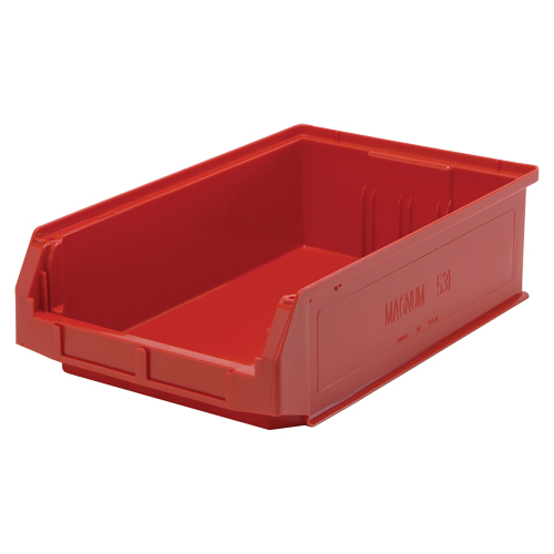 Giant Stacking Containers, 12.375" W x 19.75" D x 5.875" H, Red - Quantum Storage System QMS531RD