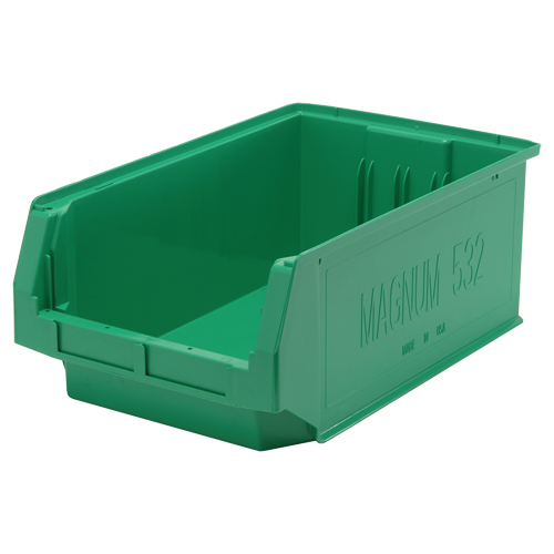 Giant Stacking Containers, 12.375" W x 19.75" D x 7.875" H, Green - Quantum Storage System QMS532GN