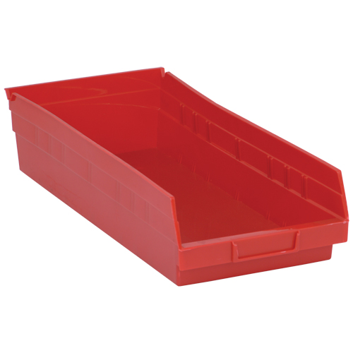 Shelf Bins, 8-3/8" W x 4" H x 17-7/8" D, Red, 40 lbs. Capacity - Quantum Storage System QSB108RD