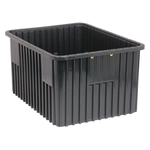 Conductive Dividable Grid Containers, Polypropylene, 17-1/2" W x 22-1/2" D x 8" H, Black - Quantum Storage System DG93080CO