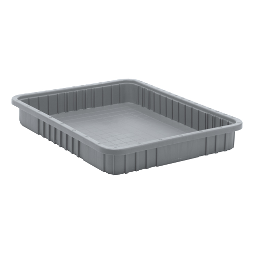 Divider Box&reg; Containers, Plastic, 22.5" W x 17.5" D x 3" H, Grey - Quantum Storage System DG93030GY