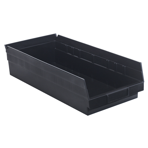 Bac pour &eacute;tag&egrave;re &eacute;conomique, 8-3/8" la, 4" h x 17-7/8" p, Noir - Quantum Storage System QSB108BK