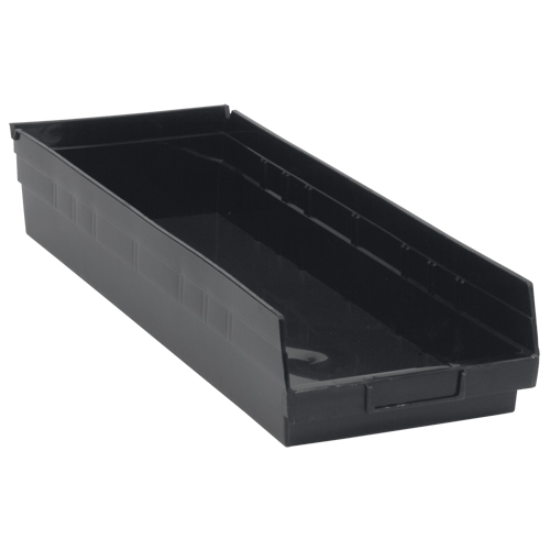 Bac pour &eacute;tag&egrave;re &eacute;conomique, 8-3/8" la x 4" H x 23-5/8" p, Noir, Capacit&eacute; 60 lb - Quantum Storage System QSB114BK