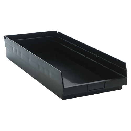 Bac pour &eacute;tag&egrave;re &eacute;conomique, 11-1/8" la x 4" H x 23-5/8" p, Noir, Capacit&eacute; 60 lb - Quantum Storage System QSB116BK