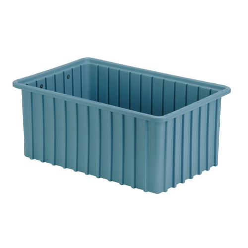 Divider Box&reg; Containers, Polyethylene, 16.5" W x 10.9" D x 7" H, Light Blue - Lewis Bins+ 6000807