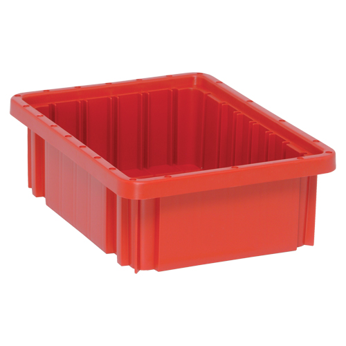 Divider Box&reg; Containers, Plastic, 10.9" W x 8.3" D x 3.5" H, Red - Quantum Storage System DG91035RD