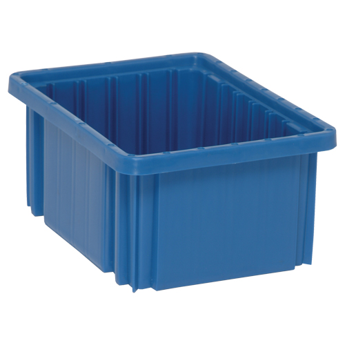 Divider Box&reg; Containers, Plastic, 10.9" W x 8.3" D x 5" H, Blue - Quantum Storage System DG91050BL