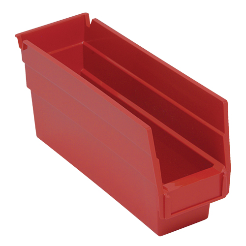 Shelf Bins, 2-3/4" W x 4" H x 11-5/8" D, Red, 30 lbs. Capacity - Quantum Storage System QSB100RD