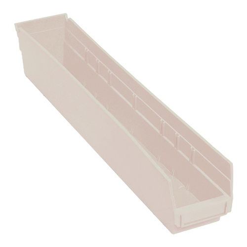 Economy Shelf Bin, 4-1/8" W x 4" H x 23-5/8" D, Ivory - Quantum Storage System QSB105IV