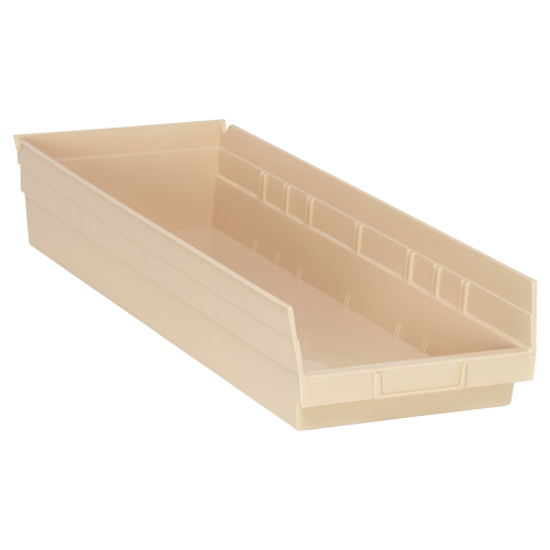 Bac pour &eacute;tag&egrave;re &eacute;conomique, 8-3/8" la x 4" H x 23-5/8" p, Ivoire, Capacit&eacute; 60 lb - Quantum Storage System QSB114IV