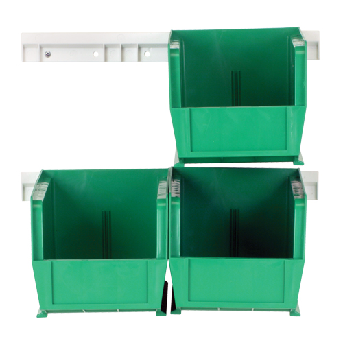 Hang-n-Stack Bin Complete Package, 5-1/2" W x 5" H x 10-7/8" D, Green - Quantum Storage System HNS230GN