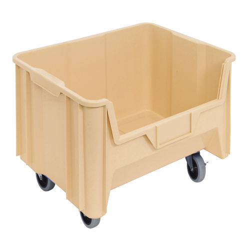 Mobile Giant Stack Container, 12-7/16" H x 19-7/8" W x 15-1/4" D, 250 lbs. Capacity, Ivory - Quantum Storage System QGH705MOBIV