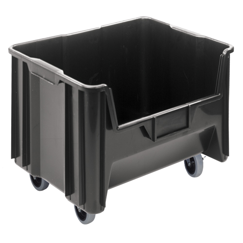 Mobile Giant Stack Container, 12-7/16" H x 19-7/8" W x 15-1/4" D, 250 lbs. Capacity, Black - Quantum Storage System QGH705MOBBK