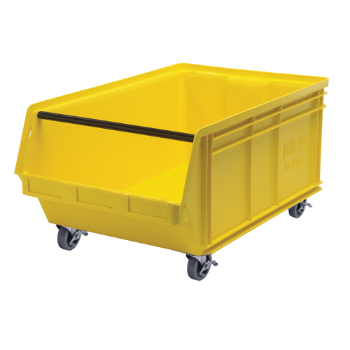 Mobile MAGNUM Bin, 14-7/8" H x 18-3/8" W x 29" D, 150 lbs. Capacity, Yellow - Quantum Storage System QMS843MOBYL