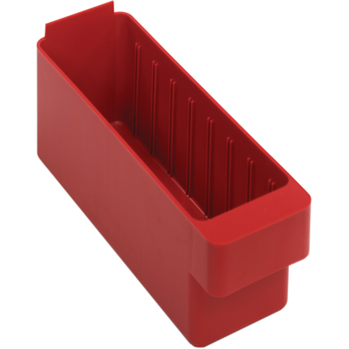 Euro Drawer Bins, 3-3/4" W x 5" H x 11-5/8" D, Red, 40 lbs. Capacity - Quantum Storage System QED501RD