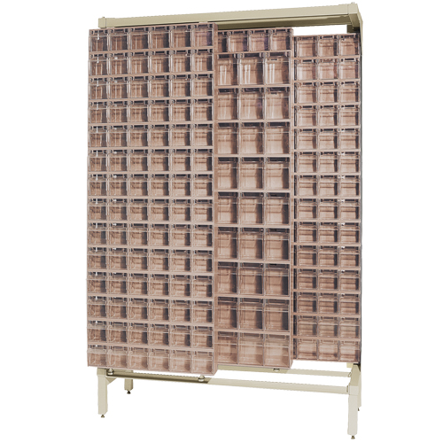 Free-Standing Tip-Out Bins Slider System, 48" W x 18" D x 77" H, 303 Drawers - Quantum Storage System QS-305306-52IV