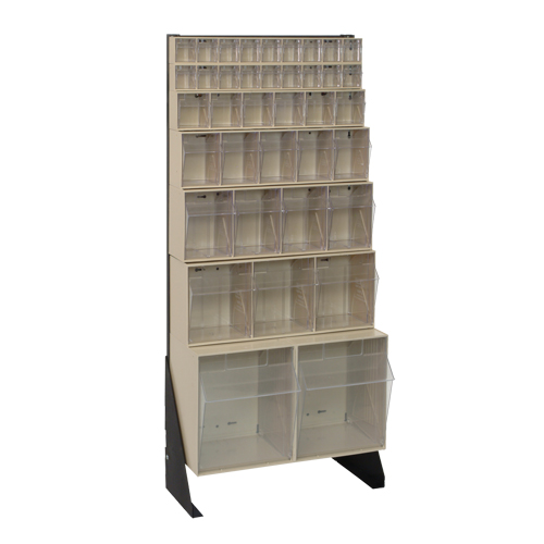 Tip-Out Bins Stand, 23-5/8" W x 8" D x 52" H, 38 Drawers - Quantum Storage System QFS148-38IV