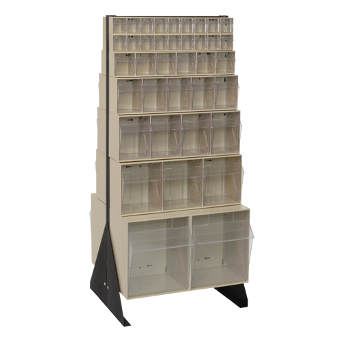 Tip-Out Bins Stand, 23-5/8" W x 16" D x 52" H, 76 Drawers - Quantum Storage System QFS248-76IV