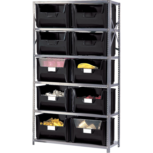 &eacute;l&eacute;ment de rayonnage avec bacs empilables, &eacute;mail, Sans boulons, De base, 42" la x 76" h x 18" p -  