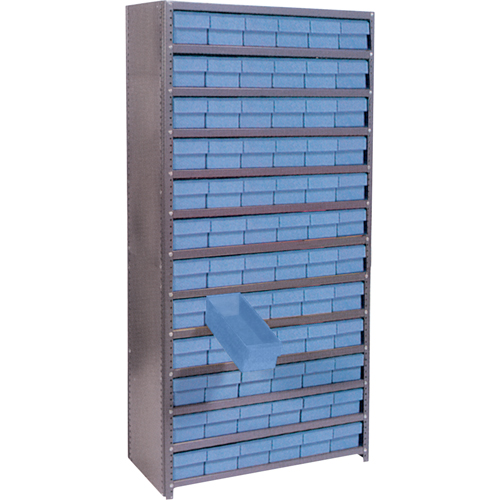 Euro Drawer Shelf Units, Steel, Boltless, Starter, 36" W x 76" H x 12" D -  