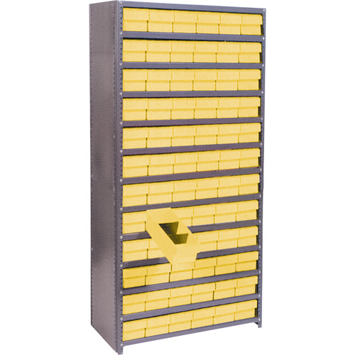 Euro Drawer Shelf Units, Steel, Boltless, Starter, 36" W x 76" H x 18" D -  