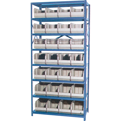 &eacute;tag&egrave;re de stockage avec bacs-tiroirs Euro, Acier, Sans boulons, De base, 36" la x 76" h x 12" p -  