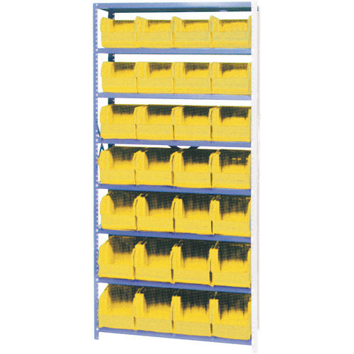 &eacute;tag&egrave;re de stockage avec bacs empilables, Acier, Sans boulons, Ajout, 36" la x 76" h x 12" p -  