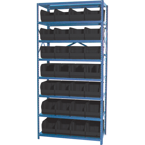 &eacute;tag&egrave;re de stockage avec bacs empilables, Acier, Sans boulons, De base, 36" la x 76" h x 12" p -  
