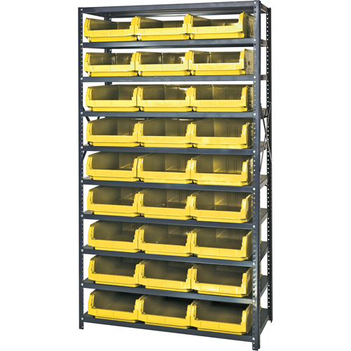 &eacute;l&eacute;ment de rayonnage avec bacs empilables, Acier, Sans boulons, De base, 42" la x 76" h x 18" p -  