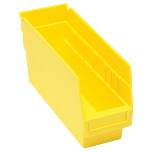 Bacs en plastique pour &eacute;tag&egrave;res Store More, 4-1/8" la x 6" H x 11-5/8" p, Jaune, Capacit&eacute; 50 lb - Quantum Storage System QSB201YL