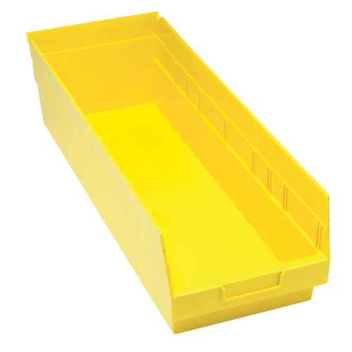 Store More Plastic Shelf Bins, 8-3/8" W x 6" H x 23-5/8" D, Yellow, 90 lbs. Capacity - Quantum Storage System QSB214YL