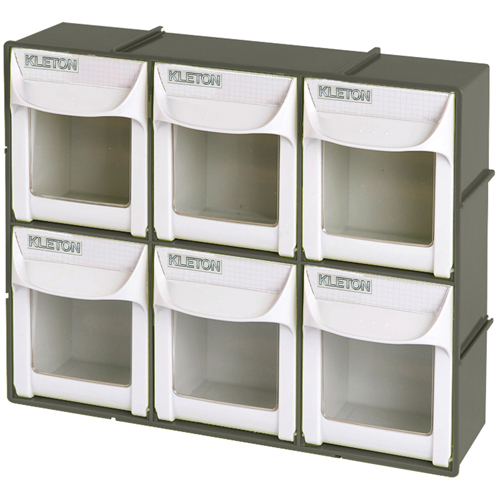 Bac basculant robuste, 11-3/4" la x 3-1/2" p x 9-3/4" h, 6 tiroirs - KLETON 