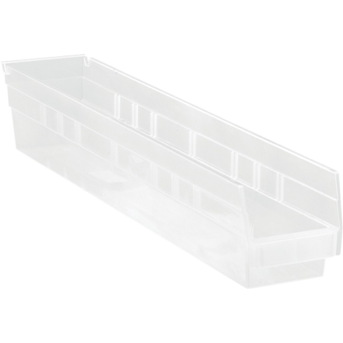 Bacs de rangement pour tablettes, 4-1/8" la x 4" H x 23-5/8" p, Transparent, Capacit&eacute; 50 lb - Quantum Storage System QSB105CL