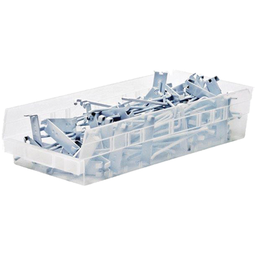 Bacs de rangement pour tablettes, 6-5/8" la x 4" H x 23-5/8" p, Transparent, Capacit&eacute; 50 lb - Quantum Storage System QSB106CL