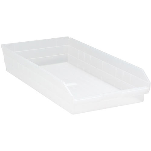 Bacs de rangement pour tablettes, 11-1/8" la x 4" H x 23-5/8" p, Transparent, Capacit&eacute; 50 lb - Quantum Storage System QSB116CL