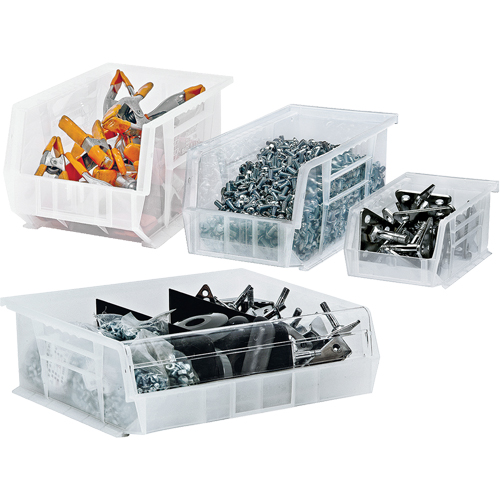 Clear-View Ultra Stack & Hang Bin, 8-1/4" W x 8" H x 13-5/8" D, Clear - Quantum Storage System QUS242CL
