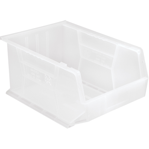 Bac transparent ultra empilable & suspendable, 11" la, 8" h x 16" p, Transparent - Quantum Storage System QUS255CL