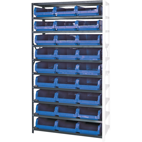 Shelving Unit with Stacking Bins, Steel, Magnum Bin, Add-On, 42" W x 76" H - Quantum Storage System 