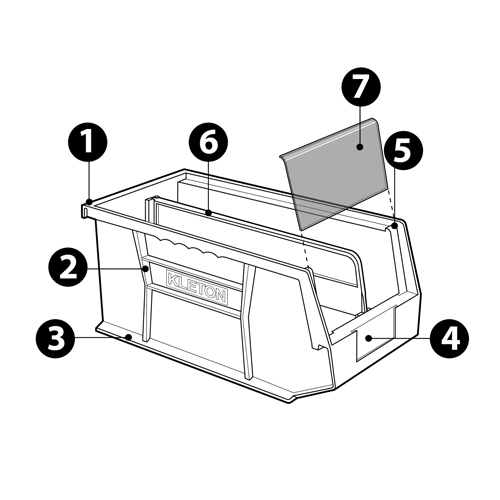 Stack & Hang Bin, 4-1/8" W x 3" H x 7-3/8" D, Black - KLETON 