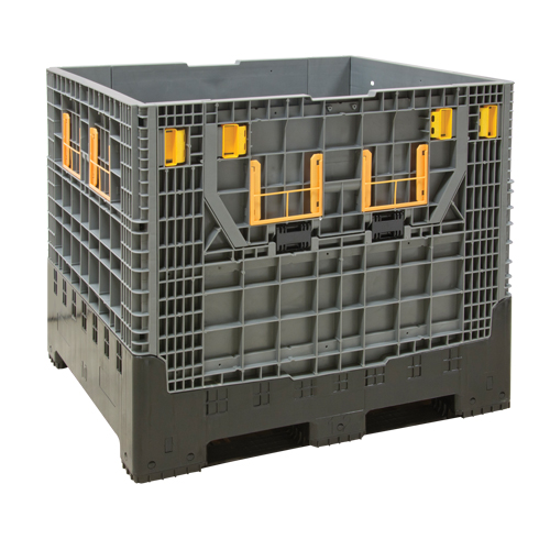 Collapsible Bulk Container, 47.2" L x 39.4" W x 39.4" H, Grey - KLETON 